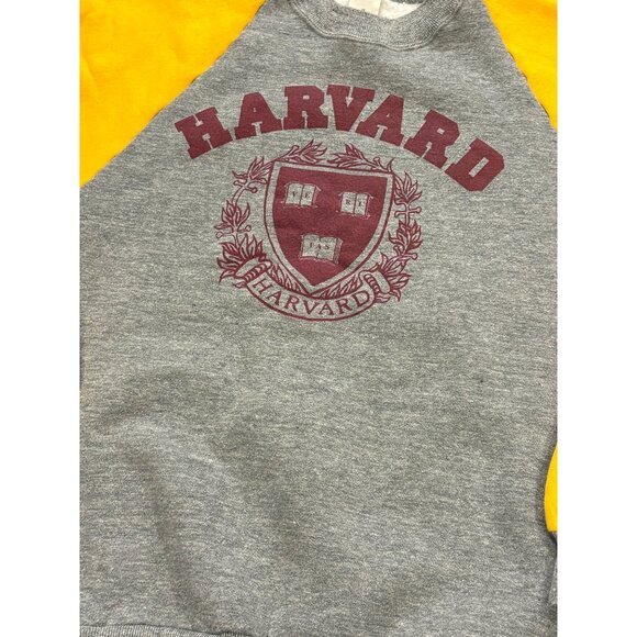 Vintage 80's Harvard University Raglan Sweatshirt Gray Made in USA Men's Medium - Picture 5 of 7